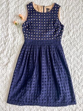 LABEL by Five Twelve Navy Eyelet Sleeveless Dress Size 6